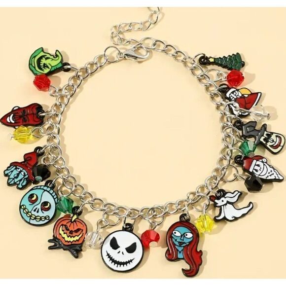 Brand New! Nightmare Before Christmas Charm Bracelet Jack Sally Zero and the gan - Picture 1 of 4